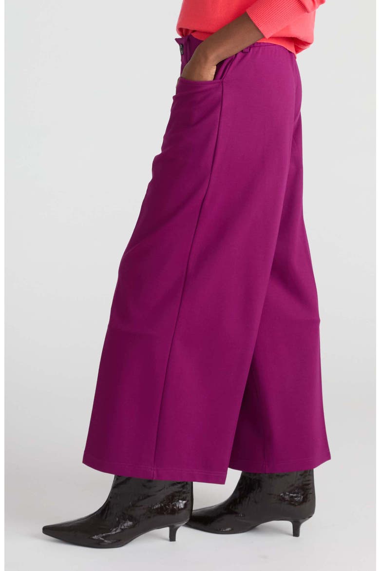 Wide Leg Ponte Crop Pants, Alternate, color, PLUM CASPIA