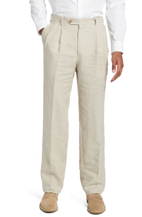 Pleat Front Linen Pants