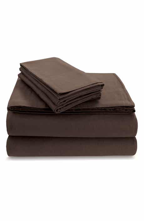 AZORES HOME Solid Cotton Flannel Sheet Set
