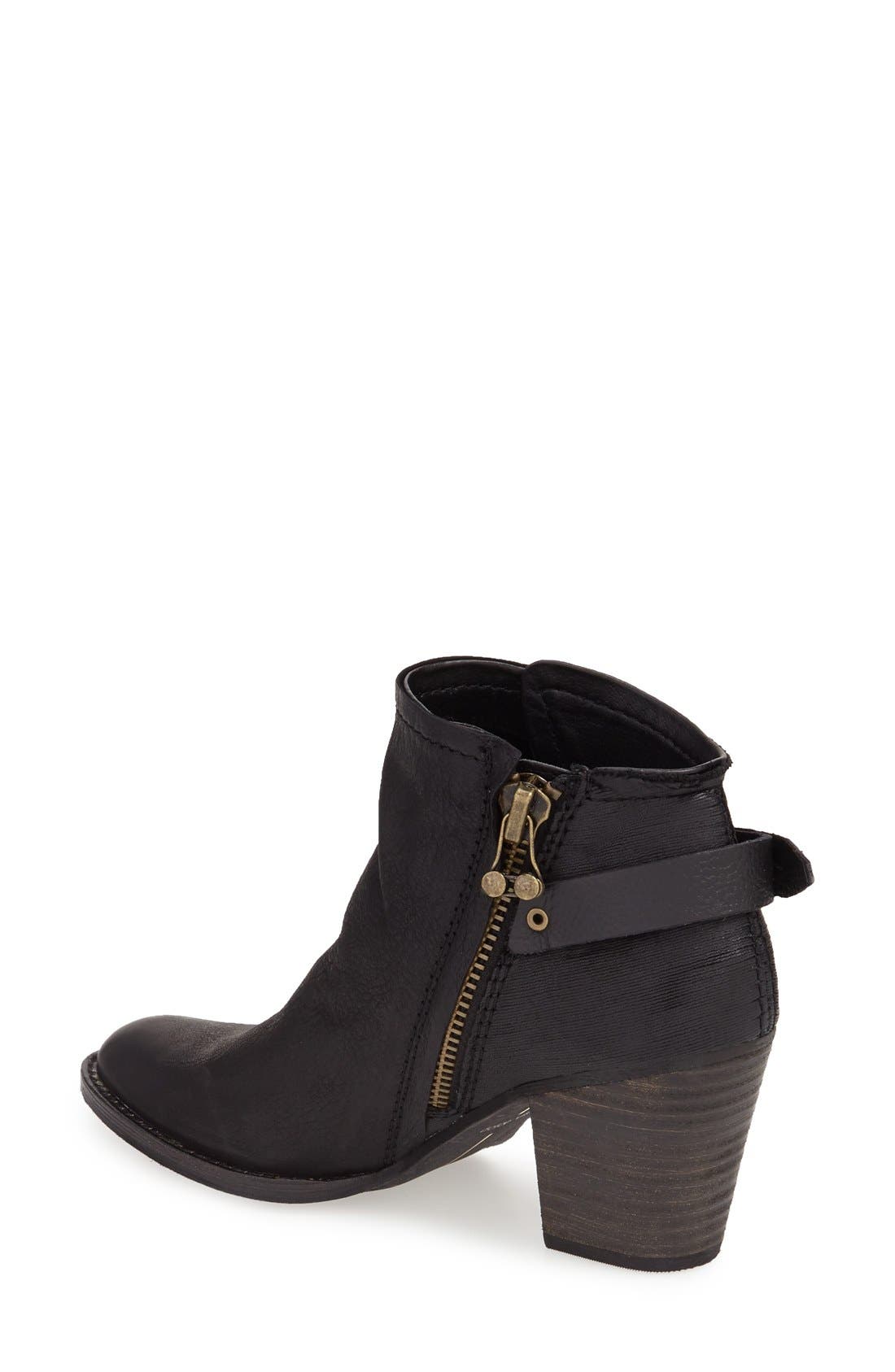 'Joplin' Heel Strap Bootie, Alternate, color, BLACK LEATHER