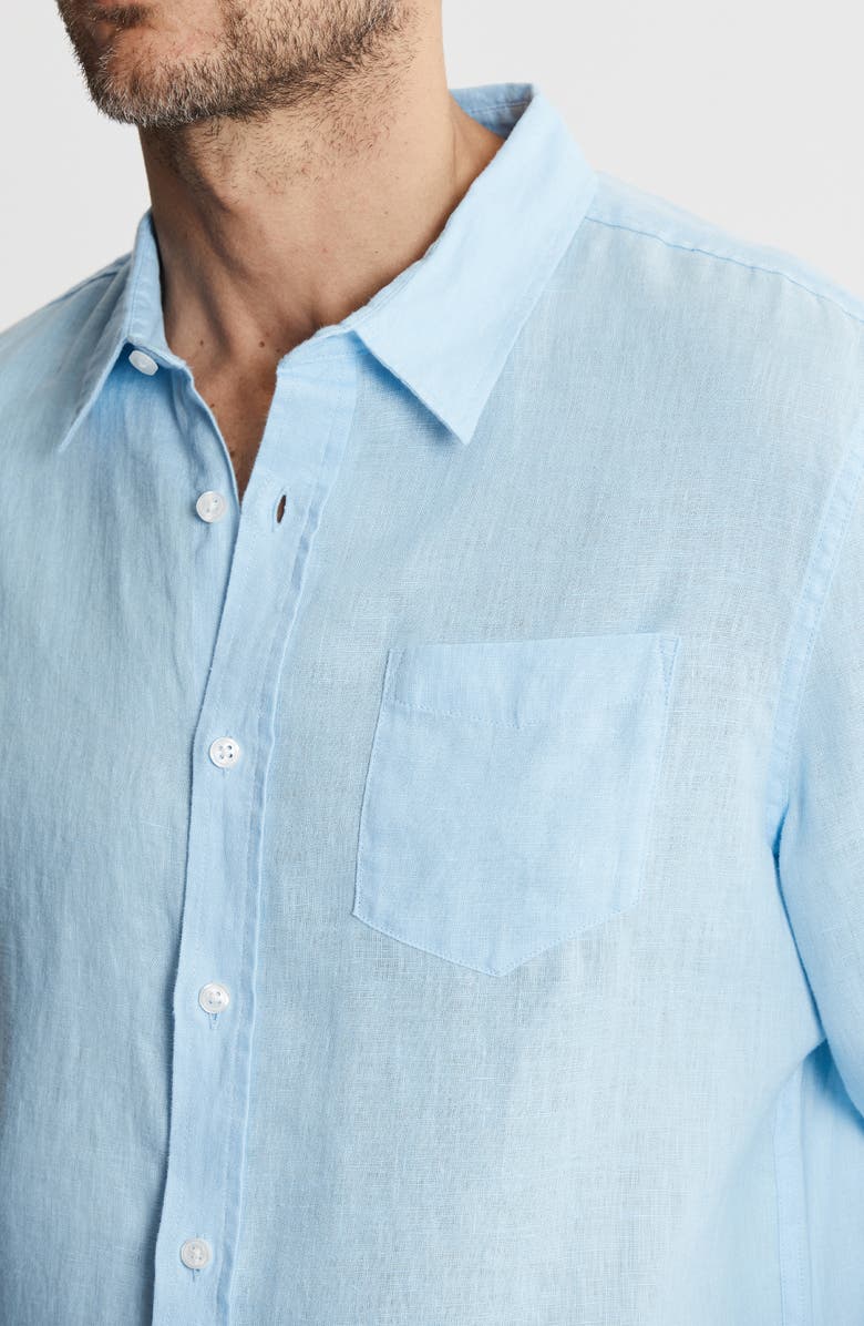 JACHS Solid Linen Long Sleeve Shirt, Alternate, color, Light Blue