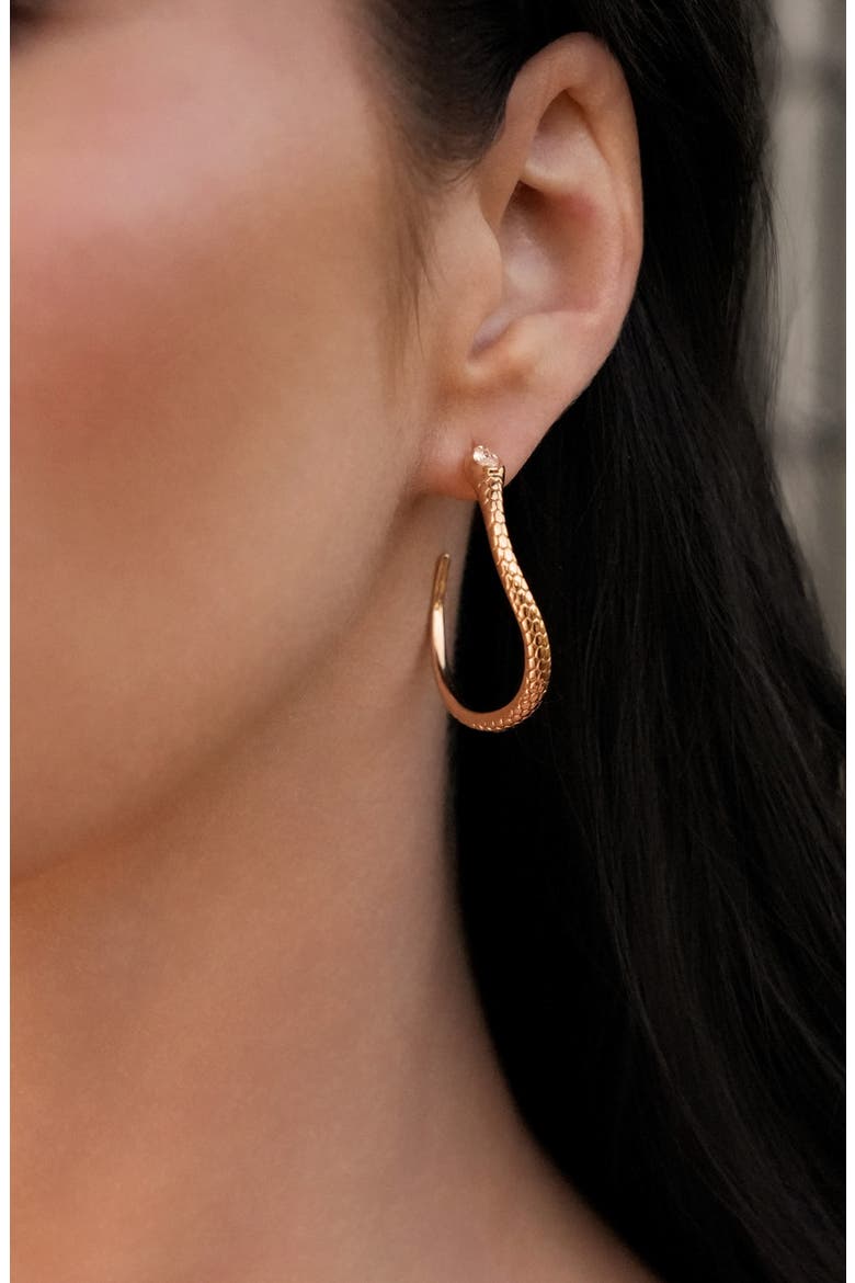 Large Serpent Slither Hoop Earrings, Alternate, color, GOLD