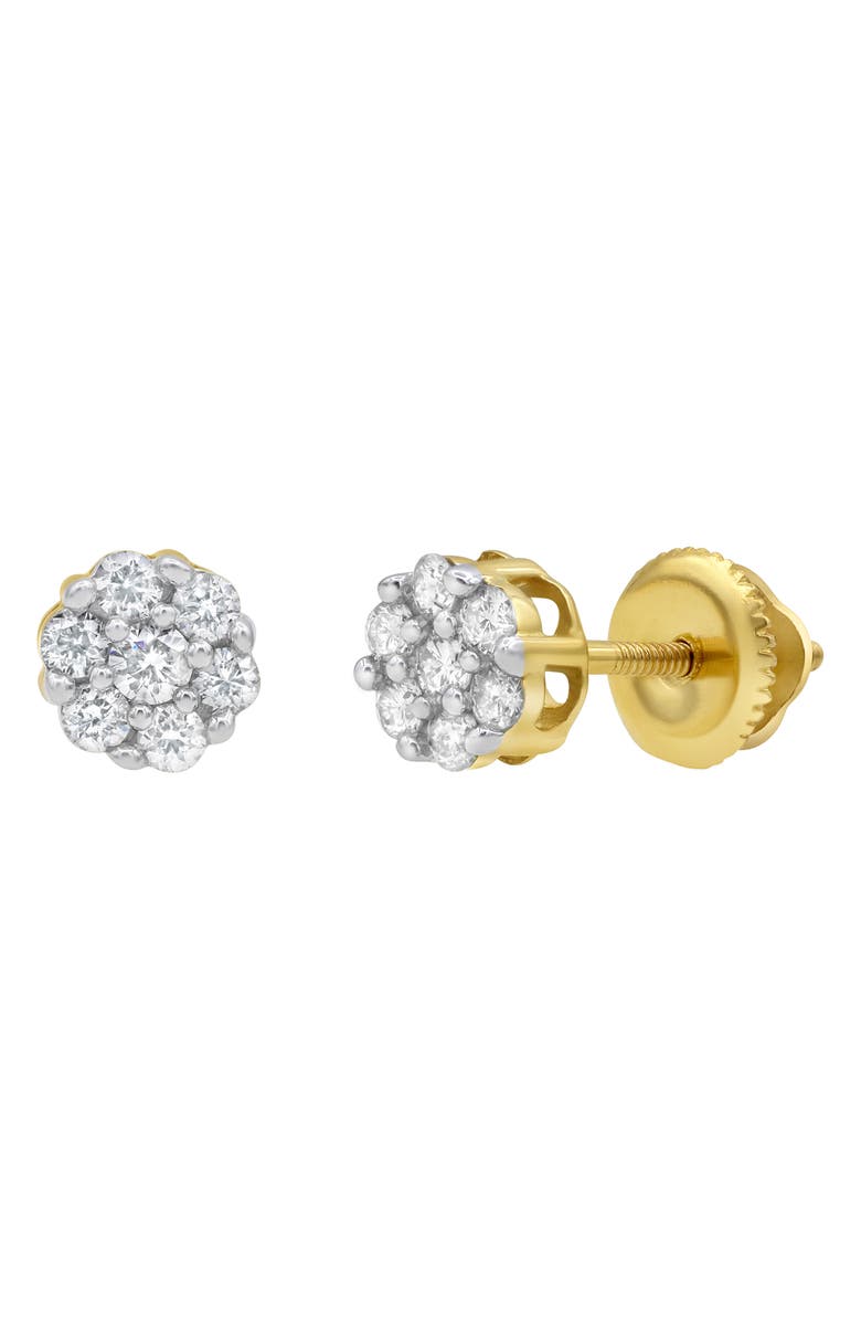 LuvMyJewelry Lab Grown Diamond Cluster Stud Earrings, Alternate, color, 14K Yellow Gold