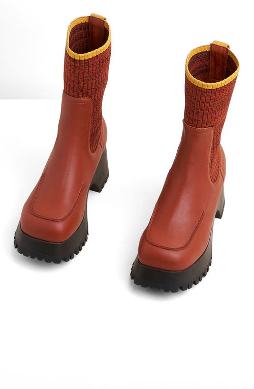 Charlotte Stone Loma Platform Lug Sole Clog Boot In Brown