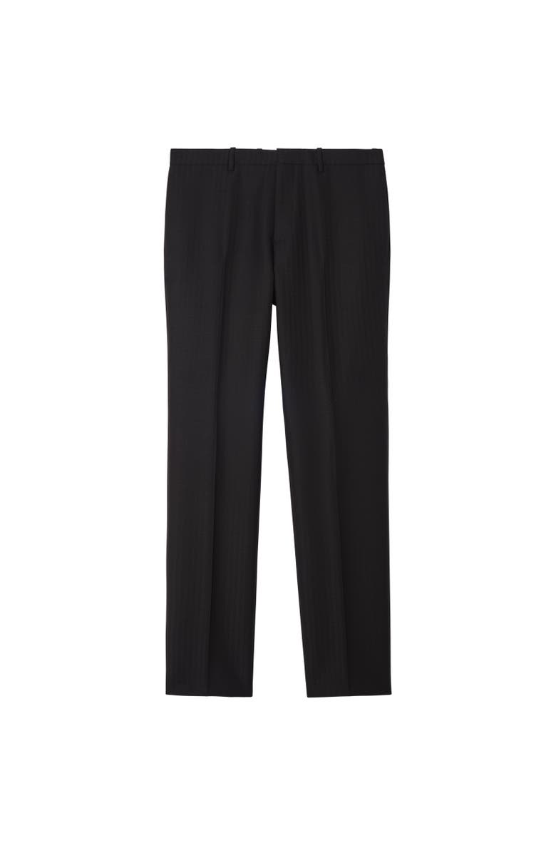 Burberry Striped Wool Mohair Tailored Trousers, Alternate, color, Black