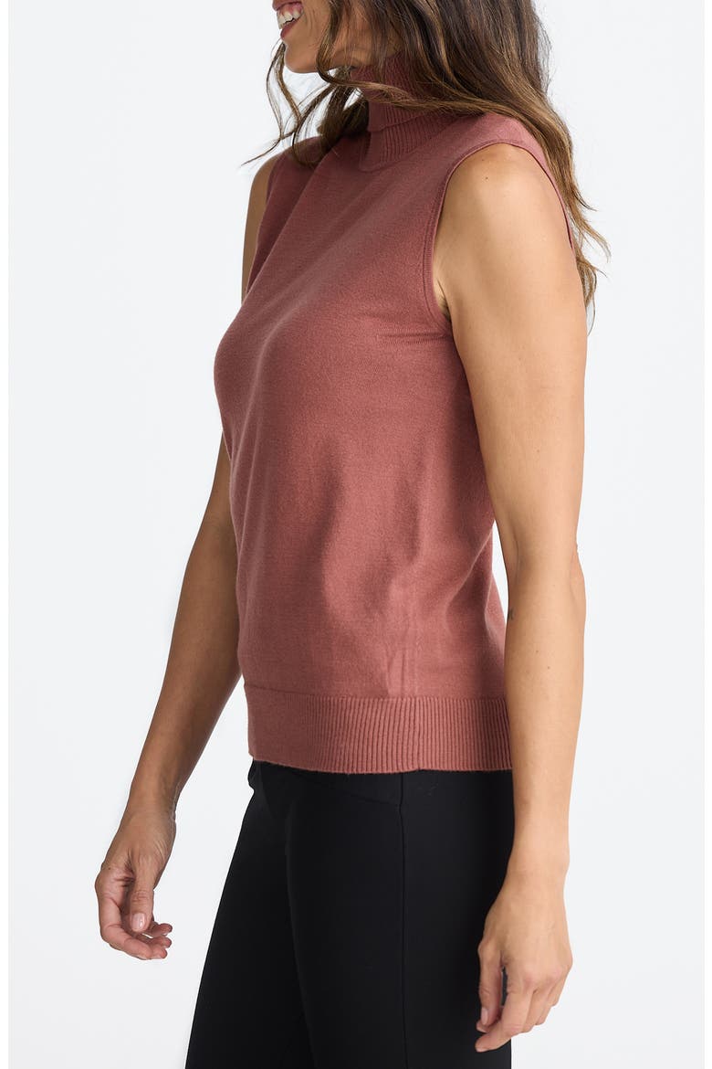 Skye Sleeveless Turtleneck Sweater, Alternate, color, PECAN