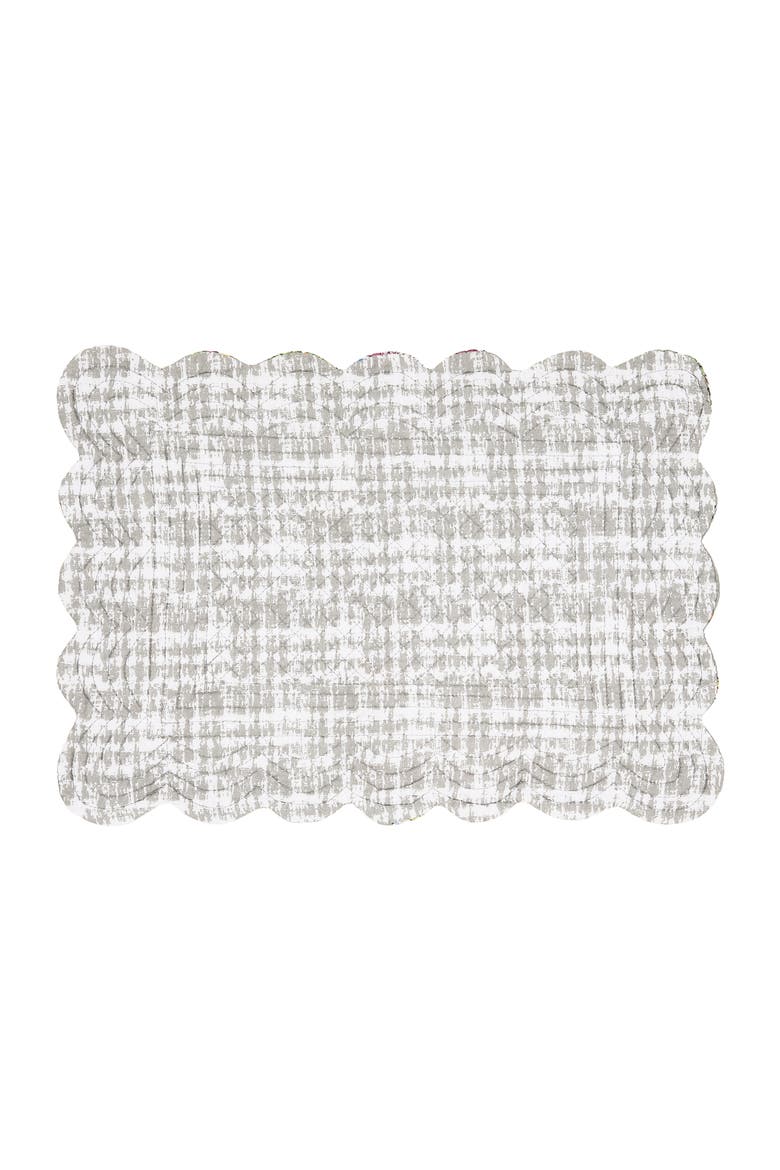 Frey Quilted Reversible Colorful Paisley Placemats, Set of 6, 13" x 19", Alternate, color, Grey