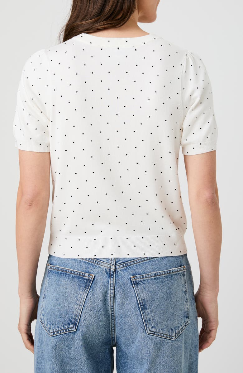 French Connection Polka Dot T-Shirt, Alternate, color, Cream/ Black Dots