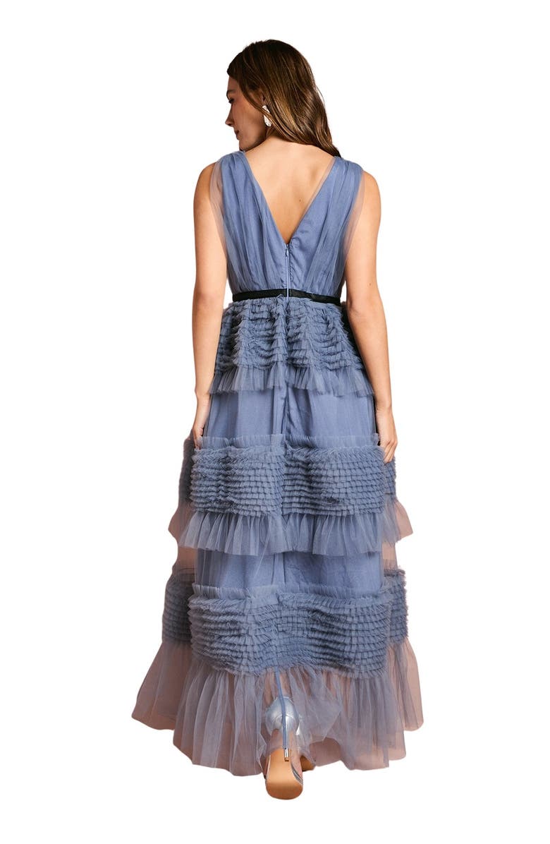 Coast Sleeveless Mesh Wrap Top Maxi Dress, Alternate, color, Blue