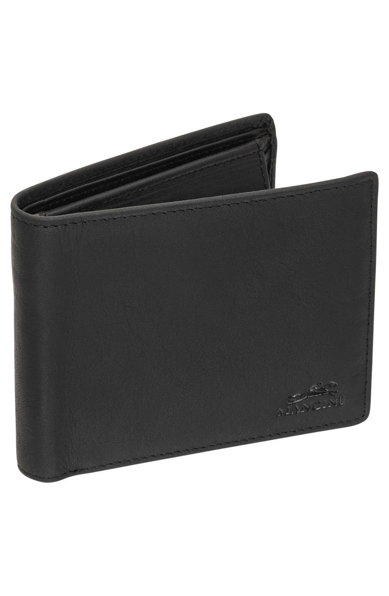 Mancini Buffalo RFID Wallet with Coin Pocket, Alternate, color, Black