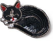 Matr Boomie Bala Mani Beaded Sleeping Cat Brooch Pin