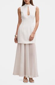 Ever New Cutout High Neck Chiffon Maxi Dress