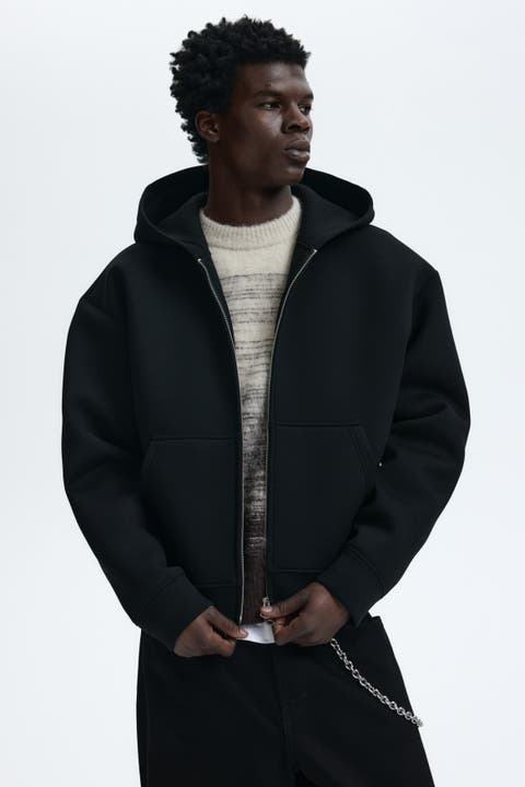 Loose Fit Scuba Knit Zip-through Hoodie