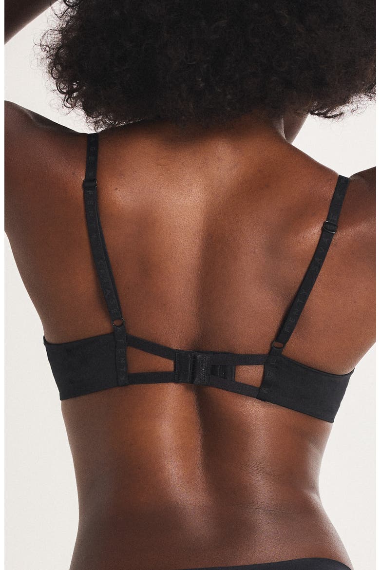 Microfiber Rhinestone Underwire Push-Up Bra, Alternate, color, BLACK CAVIAR