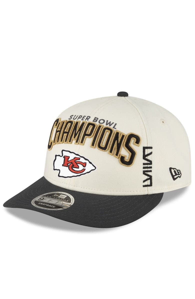 New Era Men's New Era Cream/Black Kansas City Chiefs Super Bowl LVIII Champions Locker Room Low Profile 9FIFTY Adjustable Hat, Alternate, color,