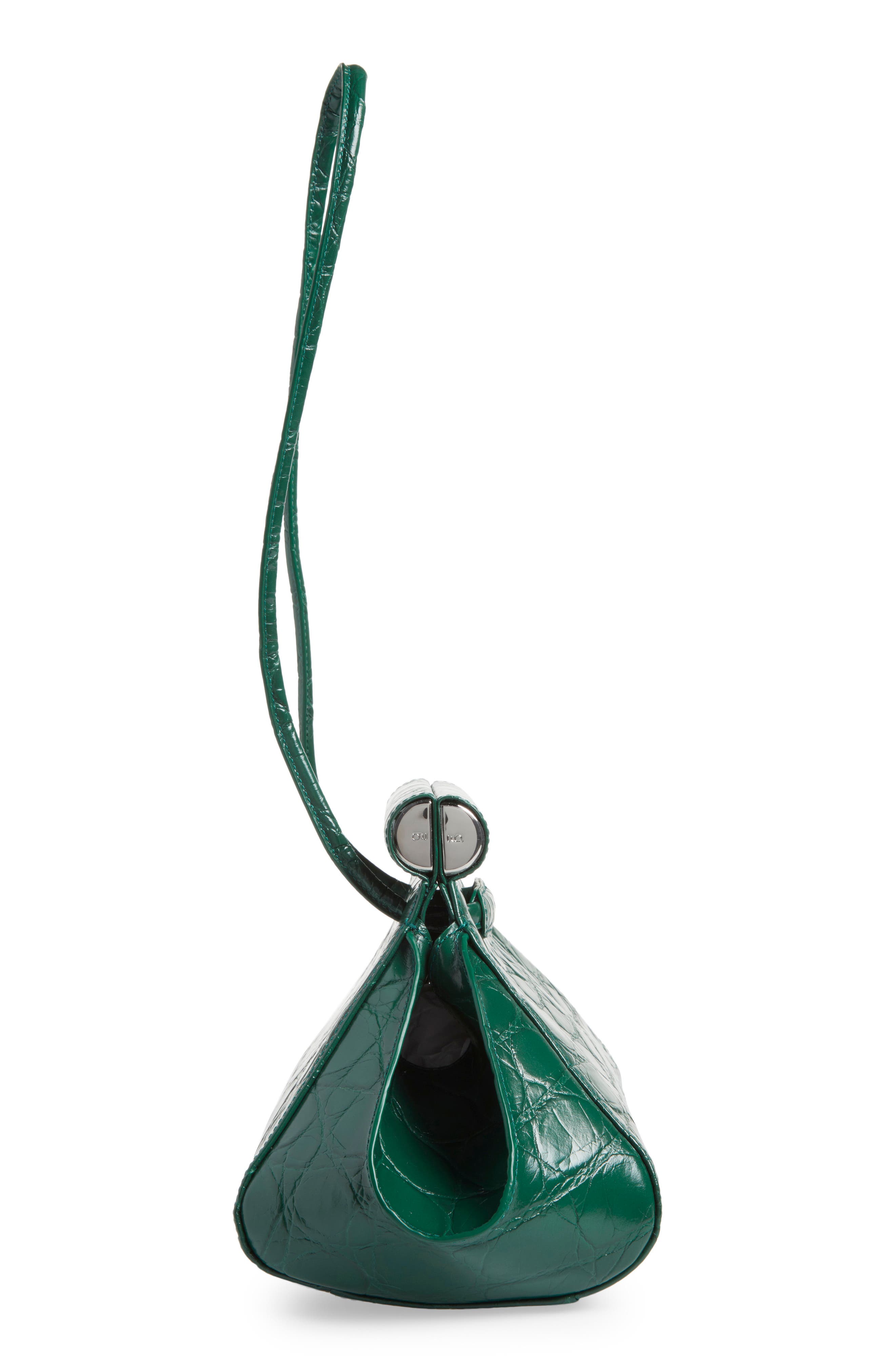 gu-de Any Croc Embossed Leather Frame Bag, Alternate, color, 