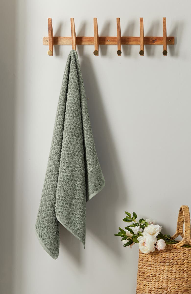 Woven & Weft Diamond 2-Pack Bath Towel Set, Alternate, color, Desert Sage Green
