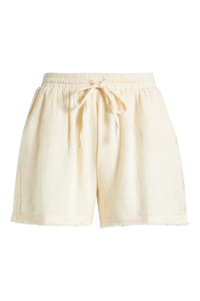 Tie Waist Cover-Up Shorts, Alternate, color, NATURAL
