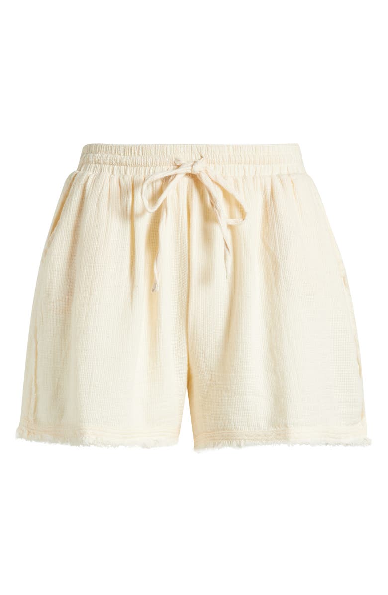Elan Tie Waist Cover-Up Shorts, Alternate, color, Natural
