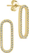 Sterling Forever Esperanza Cubic Zirconia Oval Earrings