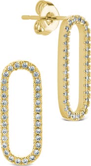 Sterling Forever Esperanza Cubic Zirconia Oval Earrings