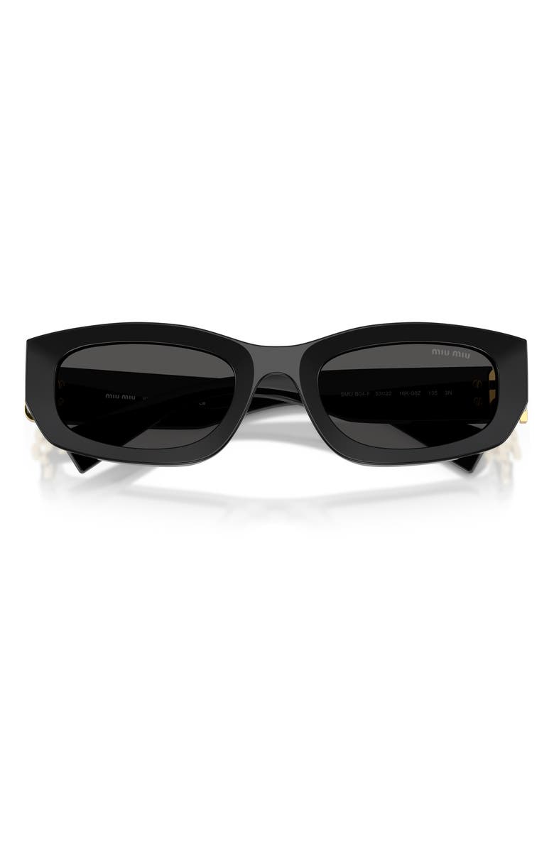 Miu Miu 53mm Irregular Sunglasses, Alternate, color, Black / Dark Grey