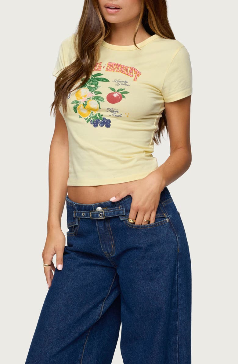 EDIKTED Local Market Graphic T-Shirt, Alternate, color, Yellow