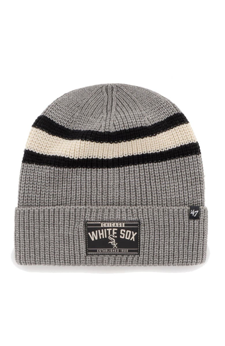 '47 Men's '47 Graphite Chicago White Sox Penobscot Cuffed Knit Hat, Main, color, 