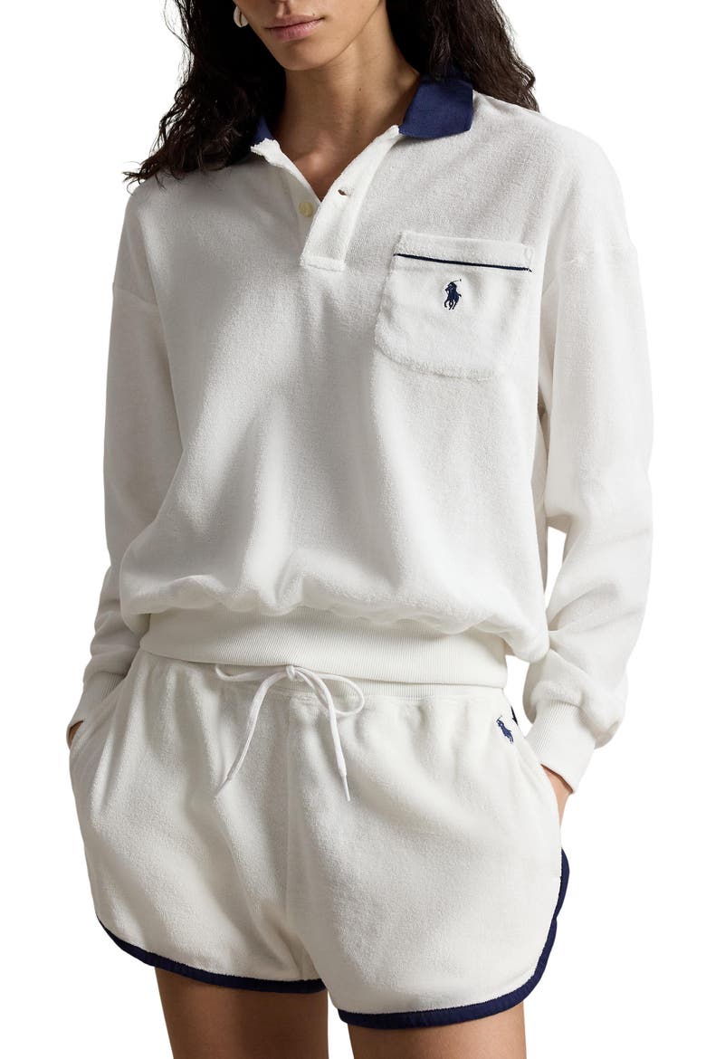 Cotton Blend French Terry Sweatshirt, Main, color, WHITE