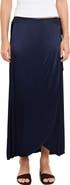 Michael Stars Diane Satin Wrap Midi Skirt