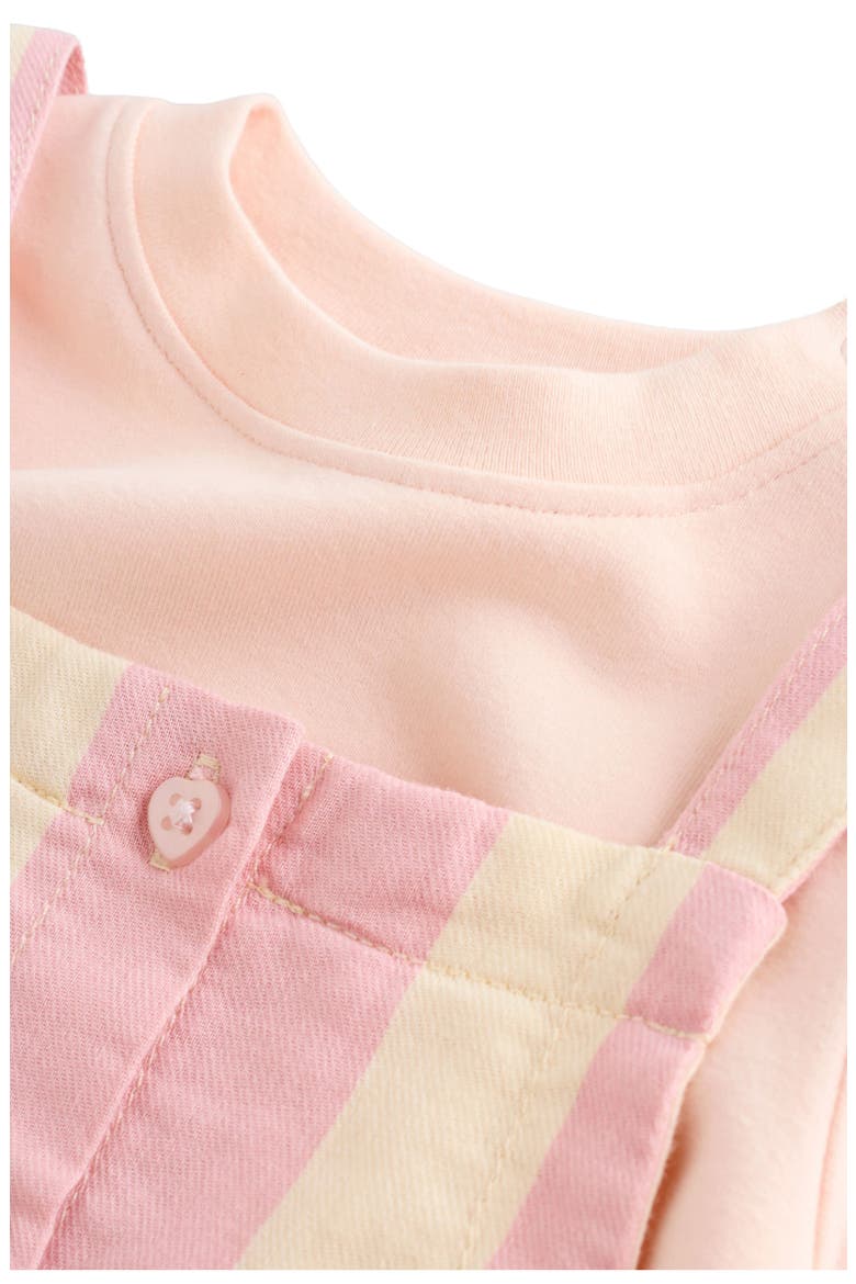 Kids' Stripe Overalls & Bodysuit Set, Alternate, color, PINK