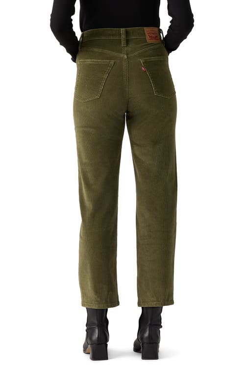 Levi's Ribcage High Waist Ankle Straight Leg Corduroy Jeans In Green