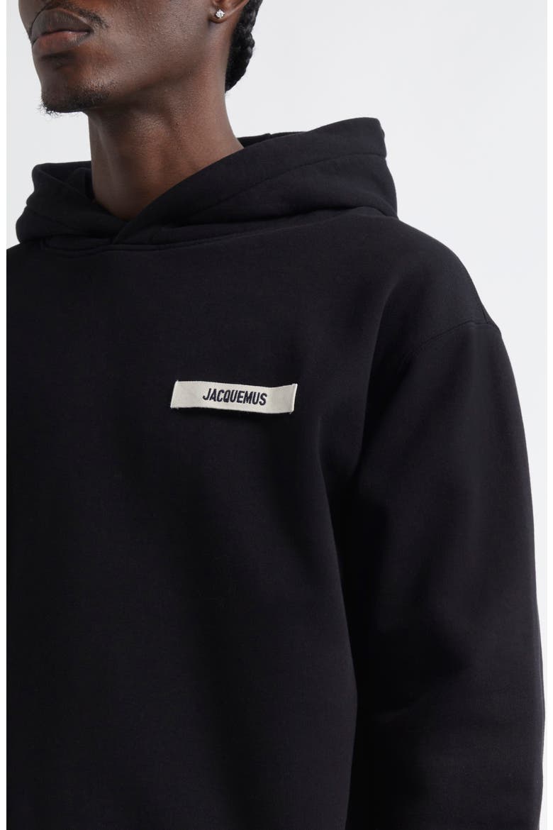 Le Hoodie Gros Grain Cotton Hoodie, Alternate, color, BLACK