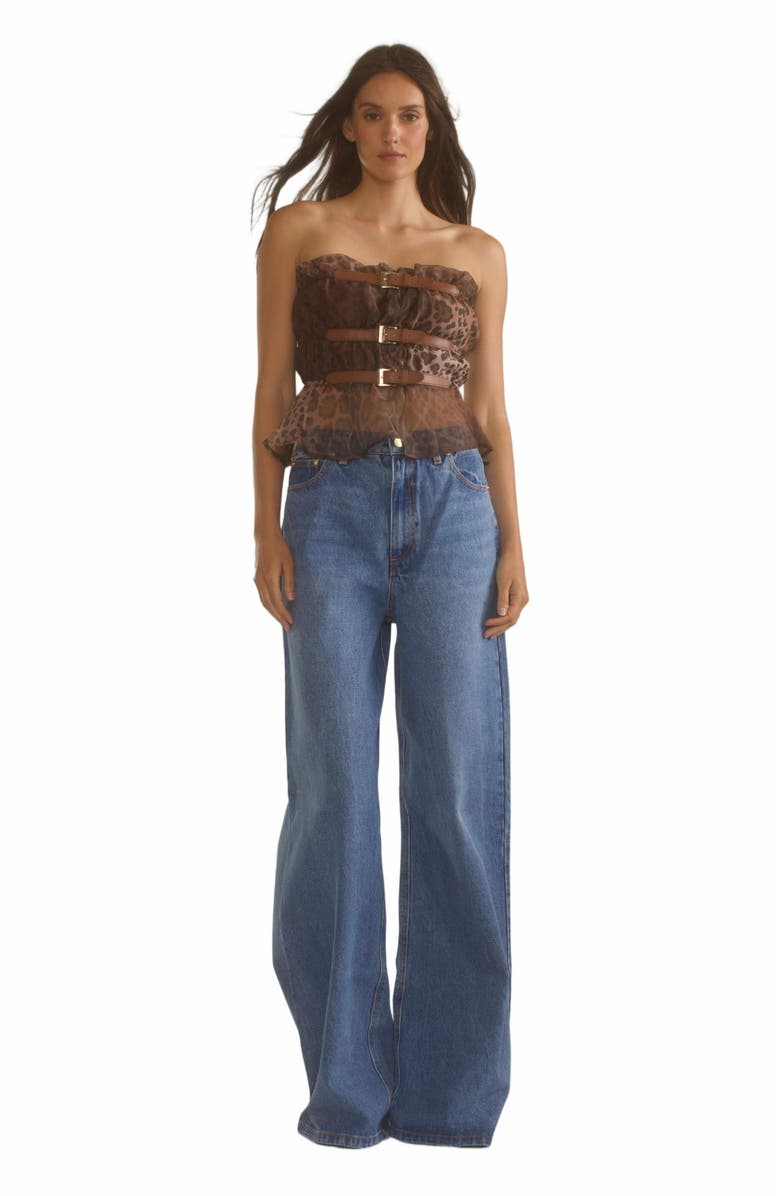 Cynthia Rowley Buckle Up Silk Organza Top, Main, color, 