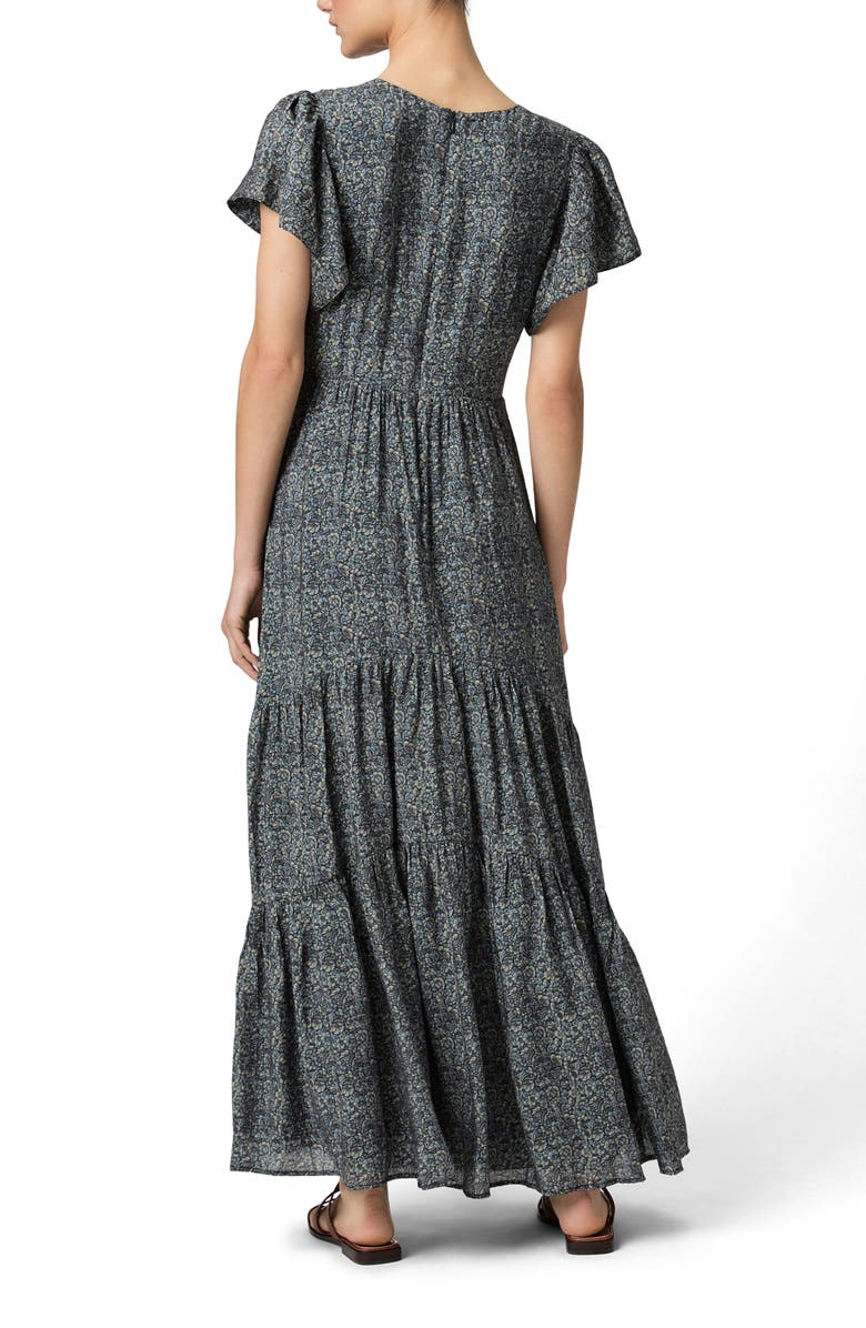 PAIGE Kinga Fit & Flare Maxi Dress, Alternate, color, Navy Multi