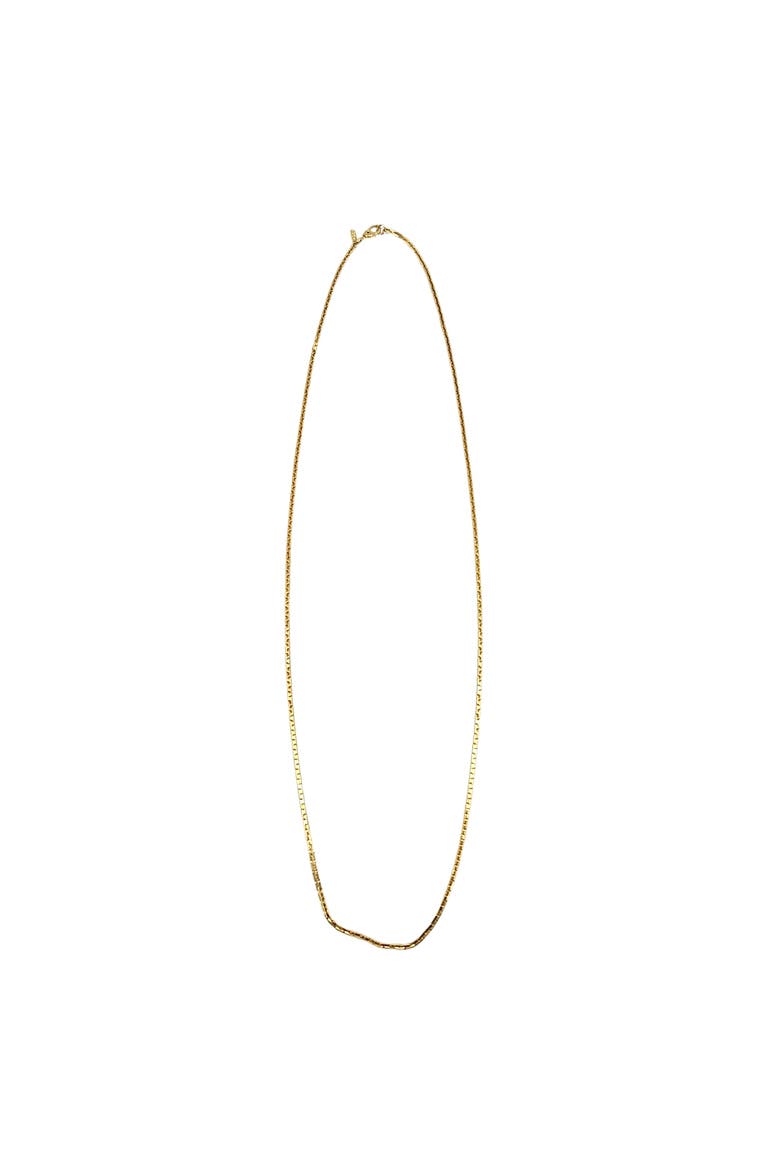 Vintage 1980s Gold Tone Flat Snake Link Necklace, Alternate, color, gold