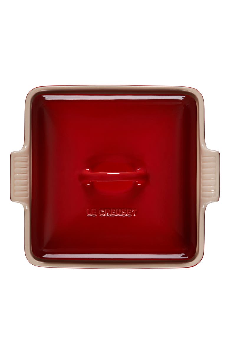 Le Creuset Heritage 2 1/2 Quart Covered Square Stoneware Casserole, Alternate, color, Cherry