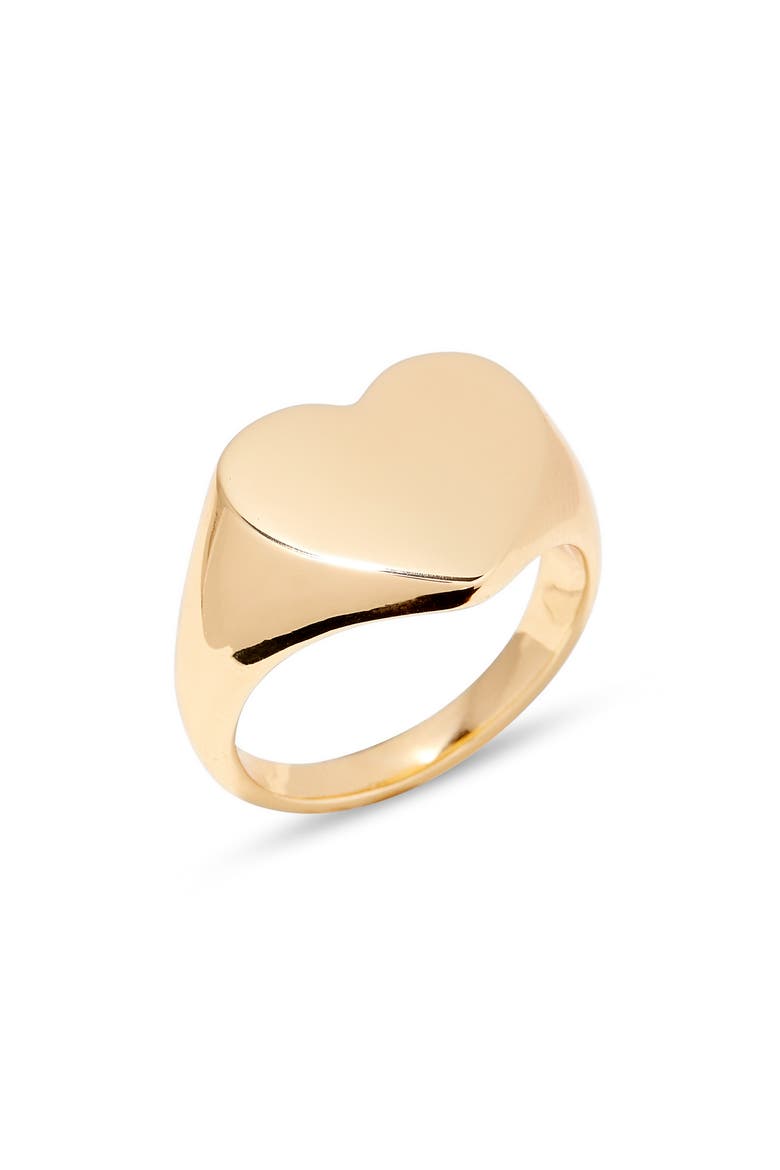 Isabel Heart Signet Ring, Main, color, GOLD