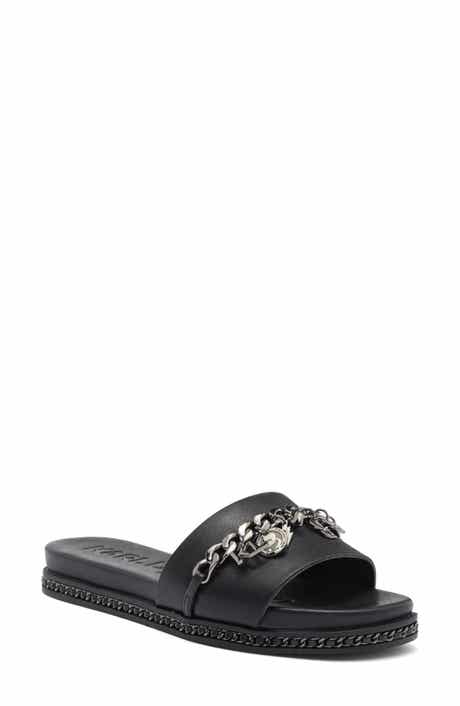 KARL LAGERFELD PARIS Basia Charm Chain Slide Sandal
