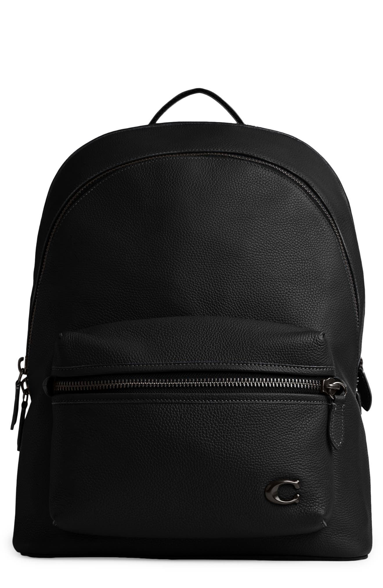 COACH Charter Pebble Leather Backpack, Main, color, 