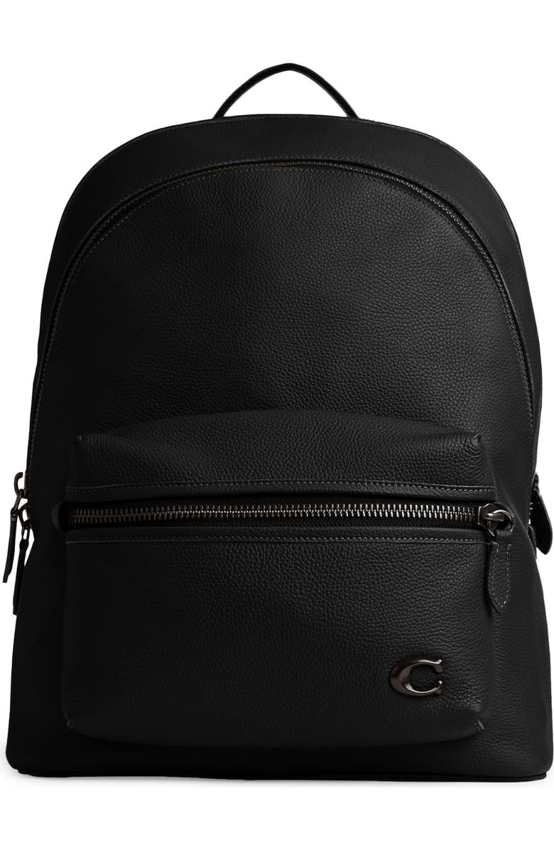 COACH Charter Pebble Leather Backpack, Main, color,