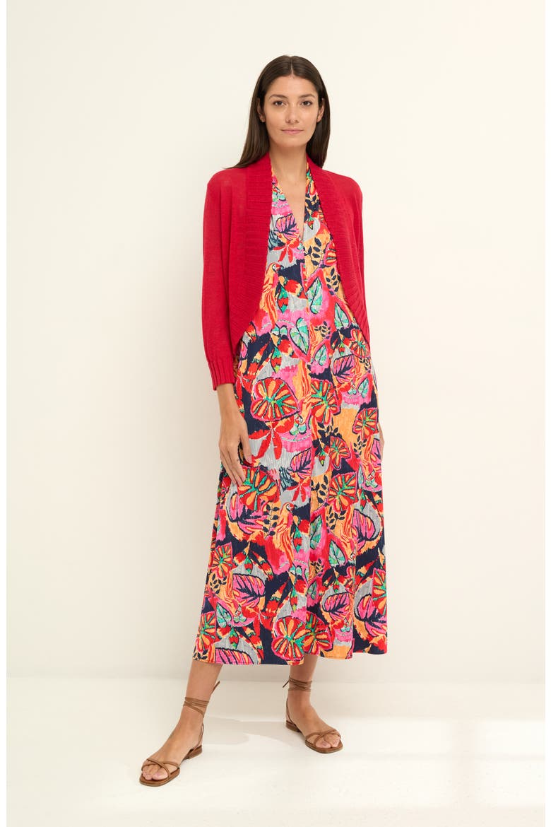 Linen Blend Bolero Cardigan, Alternate, color, TRUE RED