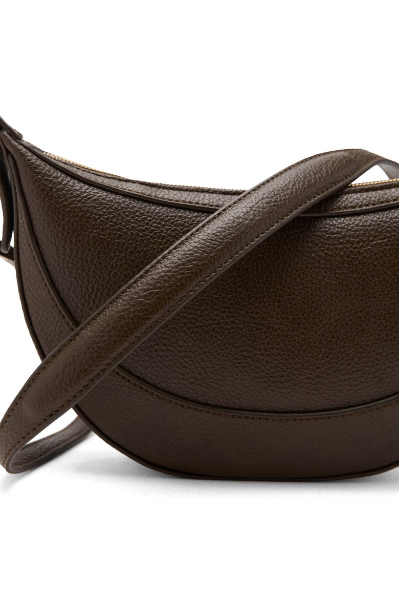 MANGO Oval Faux Leather Shoulder Bag, Alternate, color, Khaki