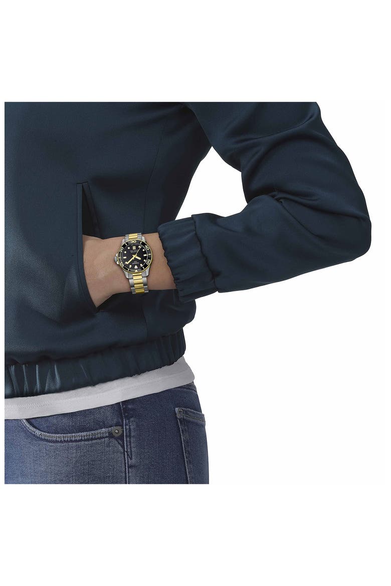 Seastar 1000 Bracelet Watch, 36mm, Alternate, color, BLACK