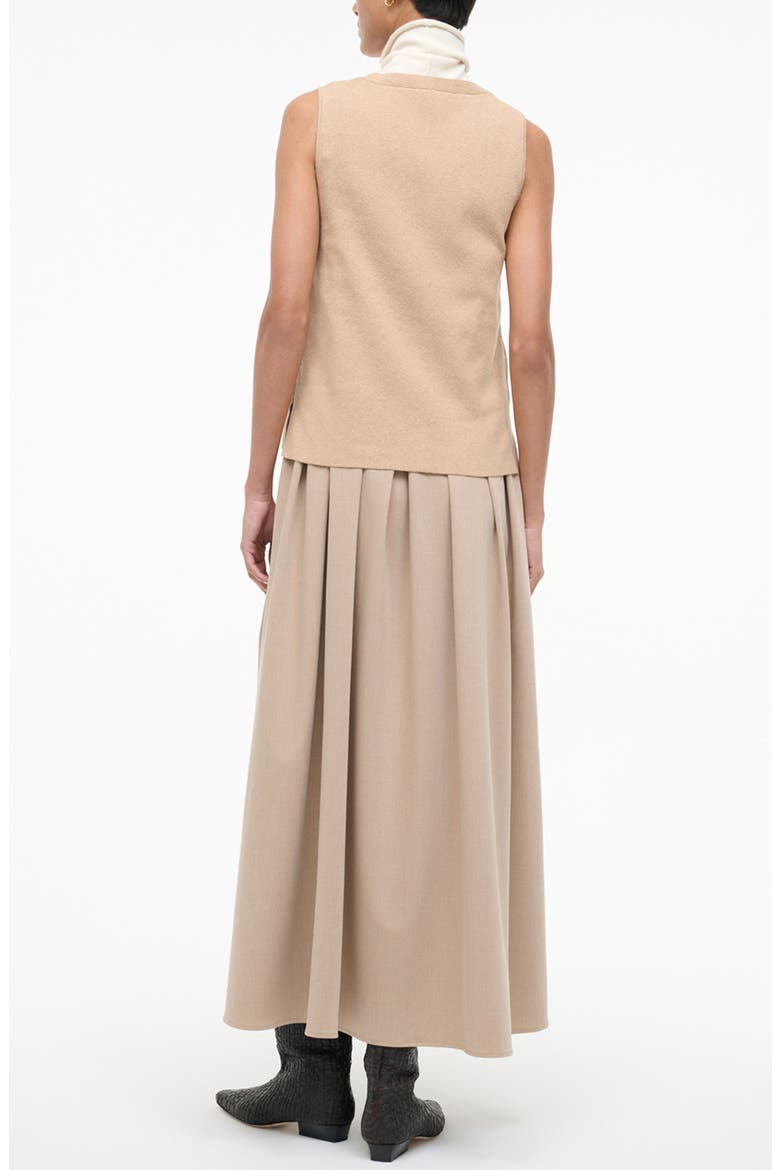 Madeline Sleeveless Mixed Media Dress, Alternate, color, WHEAT