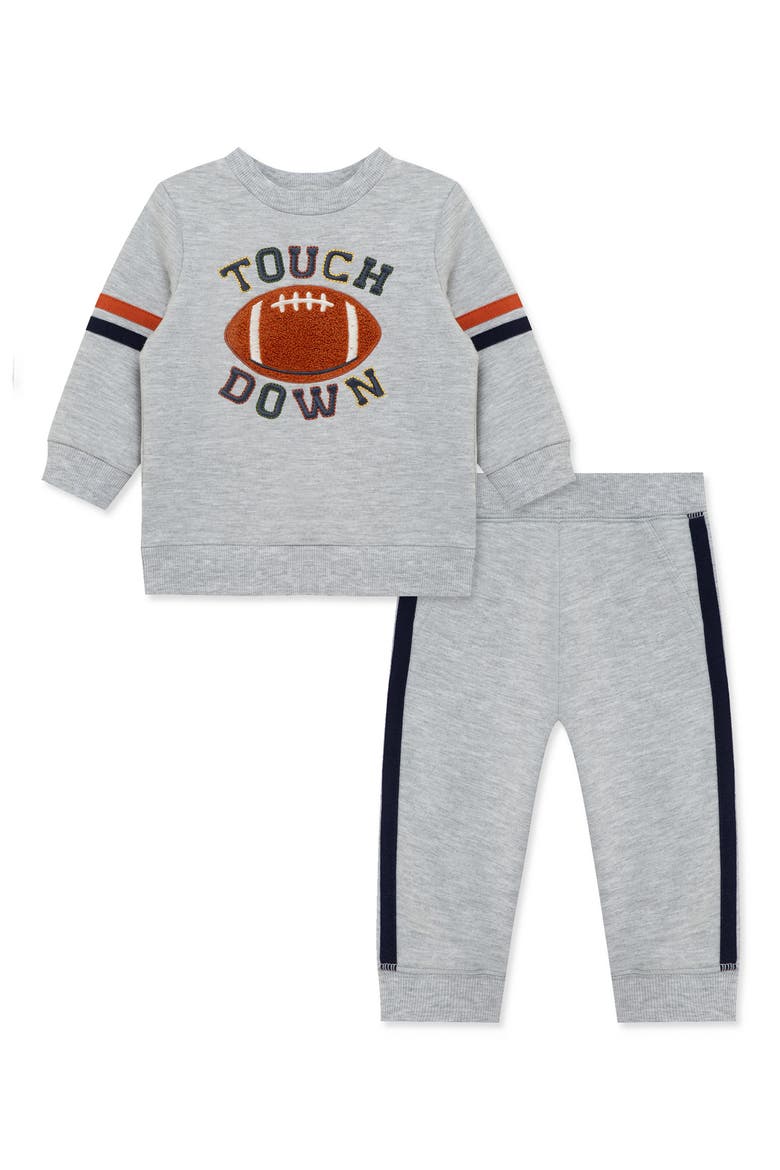 Football Sweatshirt & Sweatpants Set, Main, color, HEATHER GRAY