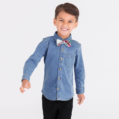 Rufflebutts Boys Long Sleeve Button Down Shirt In Blue