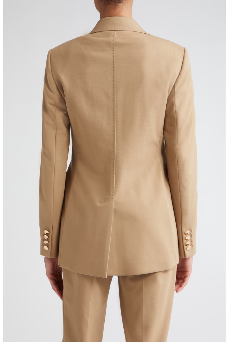 Tatiana Double Breasted Stretch Jersey Blazer, Alternate, color, CAMEL
