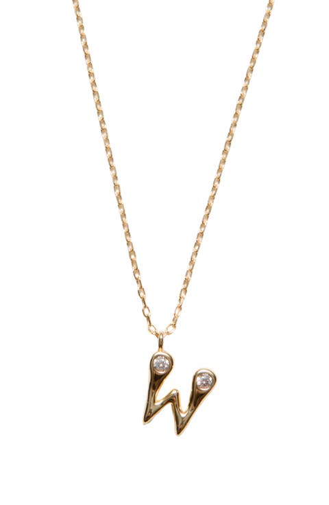 Cubic Zirconia Bubble Initial Necklace