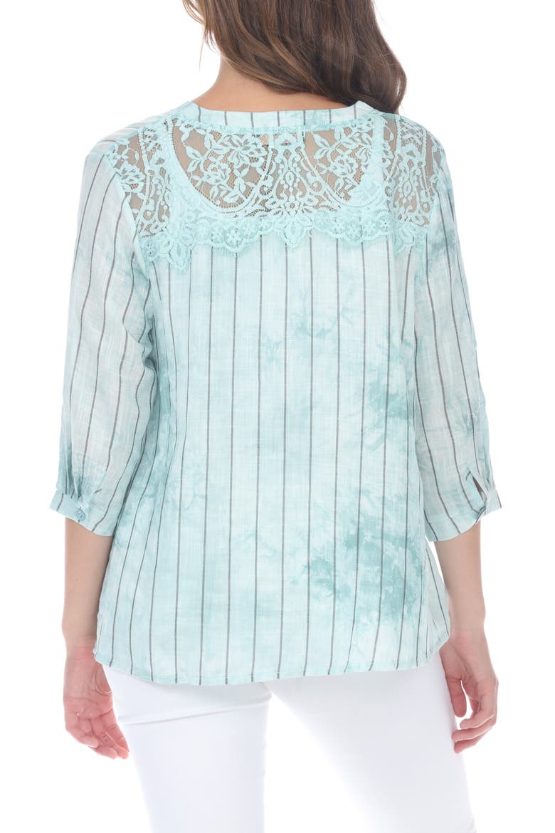 Striped Tie Dye Top, Alternate, color, AQUA